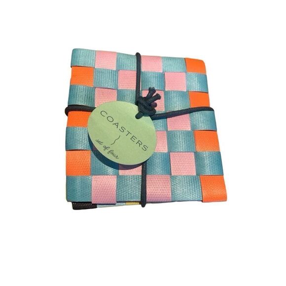 Anthropologie Set of 4 Chiara Woven Coasters - Picture 2 of 2